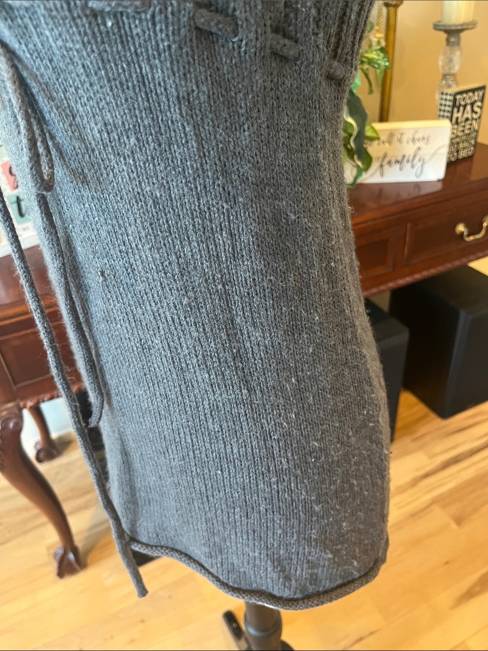 Hooded Sweater Gray Pullover Womens Small Acrylic Womens Small - Picture 15 of 15